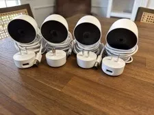 Lot of 4 Google Nest Cam Indoor (Wired) 2nd Gen Security Cameras – Snow – Tested