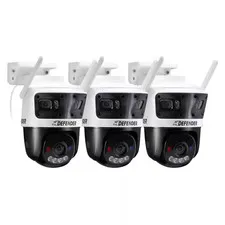 AI POWERED 3K+ Guard WIFI Tri-Lens PTZ Plug-In Security Camera, 3 Pc