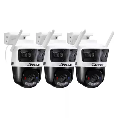 AI POWERED 3K+ Guard WIFI Tri-Lens PTZ Plug-In Security Camera, 3 Pc