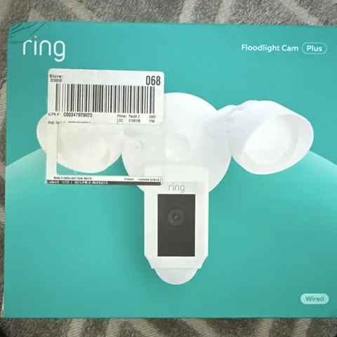 Ring Floodlight Cam Plus Wired Outdoor IP Camera White 1080p Wi-Fi Alexa