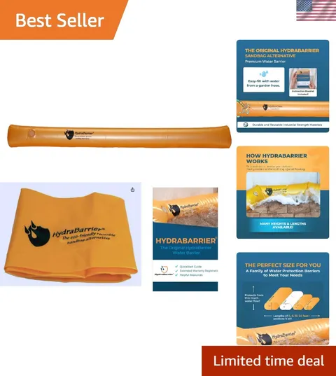 The  HydraBarrier Ultra Flood Barrier – 6 ft Long x 6 in High – Light, Reusab...