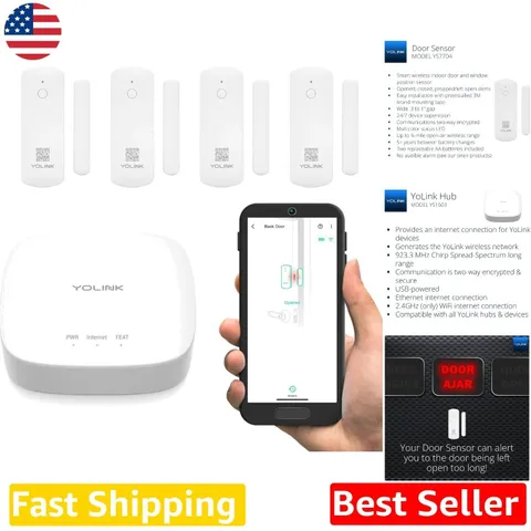 Smart Door Sensor Starter Kit LoRa 4 Count - 5  Battery, App/SMS Alerts
