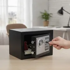Small Wall-Mountable Security Safe - 6.7" H, Electronic Keypad for Safe Storage