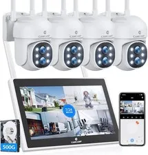 Wireless Security Camera System Outdoor WiFi NVR Home Surveillance Night Vision