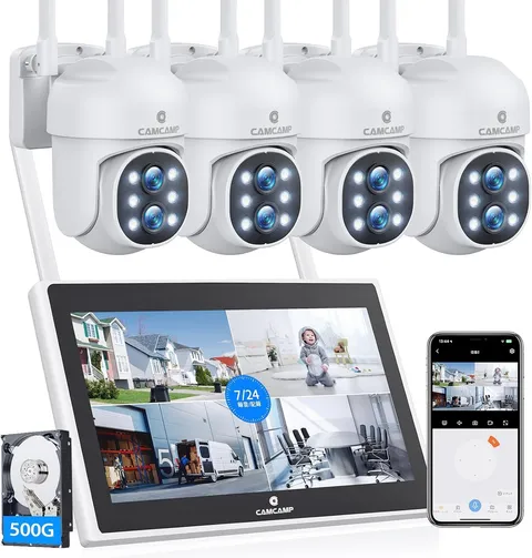 Wireless Security Camera System Outdoor WiFi NVR Home Surveillance Night Vision