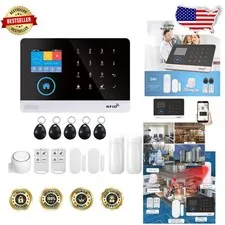 Elite WiFi GSM Home Security System 2.4" LCD Wireless DIY Alexa Voice Control