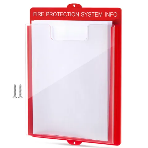 MorningRo Fire Alarm Documents Box 13.98 x 10.04 x 1.38 Inches Acrylic red