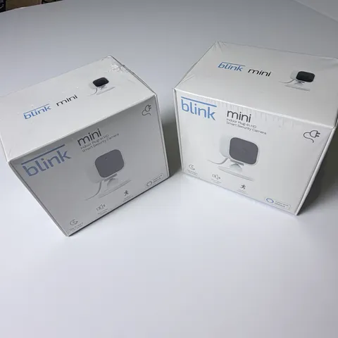 Blink Mini Indoor Plug-in Smart Security Camera x2 New Sealed In Box