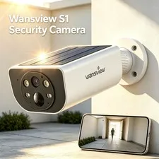 Wansview S1 2K Solar Security Camera 2K Wireless Outdoor Cam Color Night Vision