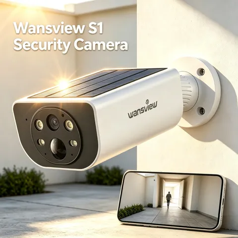 Wansview S1 2K Solar Security Camera 2K Wireless Outdoor Cam Color Night Vision