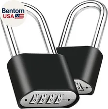 2Pcs Combination Lock, 4-Digit Heavy Duty Combo Lock, Combination Padlock Outdoo