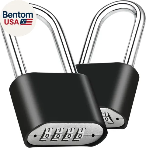 2Pcs Combination Lock, 4-Digit Heavy Duty Combo Lock, Combination Padlock Outdoo