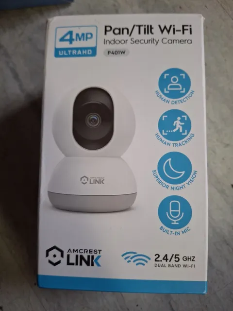 Amcrest Link 4mp Ultrahd Pan Tilt Wifi Indoor Security Camera P401w 2.4 /5ghz