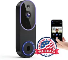 Timbre con cámara y receptor de timbre inteligente de 1080p, vista en vivo