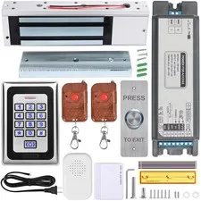 Smart Access Control System Kit – Metal Touch Keypad, 1200LB Magnetic Lock, T...