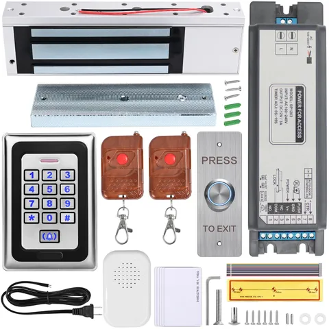 Smart Access Control System Kit – Metal Touch Keypad, 1200LB Magnetic Lock, T...