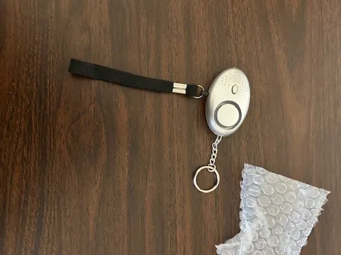 Safety Alarm Keychain for Women Protection Self Defense Siren Silver Color