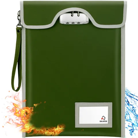 Document Safe Bag With Lock 5200 Fireproof Travel Zipper Pouch Olive Drab