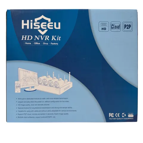 Hiseeu Wireless Security Camera System 8CH NVR 4Pcs 3MP Outdoor WiFi Cameras