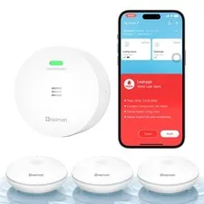 Heiman Water Leak Detector 3 Pack Water Sensor Alarm For Homewith Gateway