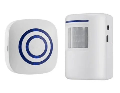 Motion Sensor Door Chime for Business, Outdoor Doorbell Kit Wireless White