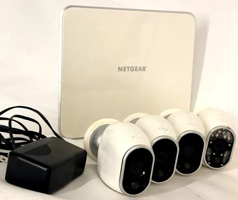 NETGEAR ARLO Base Station Wireless Wi-Fi VMB3000 Hub With 4 Cameras