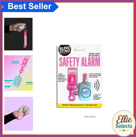 Mini Personal Safety Alarm 125 Decibel Keychain Siren Teal Self Defense Tool
