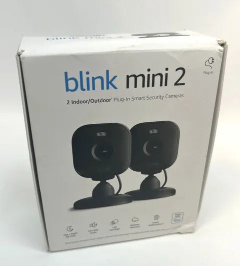 2-PACK Blink Mini 2 Plug-in 1080P HD Smart Security Cameras *NEW - See Box*