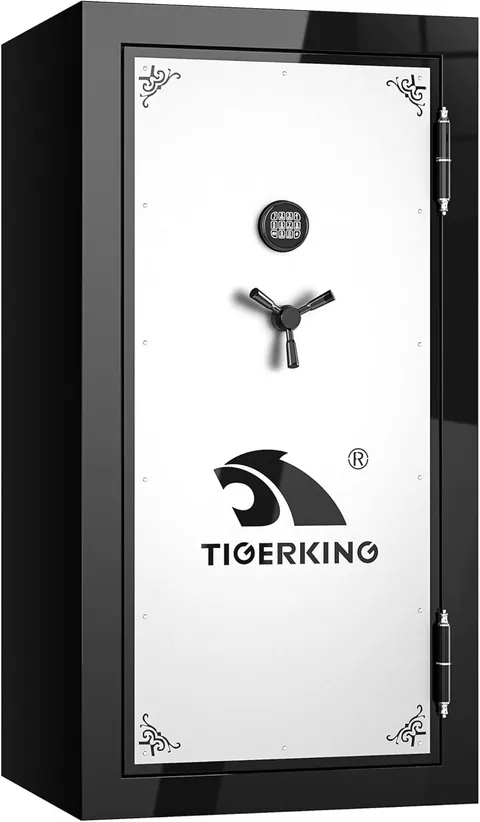 TIGERKING 58-Gun Fireproof Safe, 45-Min Fire Rated, Modular Racks, Heavy Steel