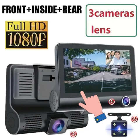 4'' HD 1080P Dash Cam Car DVR Front Inside or Rear Camera Night Vision G-sensor