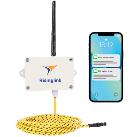 Risinglink WiFi Water Leak Detector with 6.5 ft Sensing Cable, WholeArea Leak...