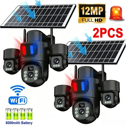12MP Camara De Seguridad Solar Inalambricas Para Exterior Con Vision Nocturna HD