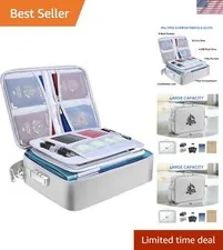 Fireproof Document Box with Lock, Portable Fireproof Document Bag Waterproof ...