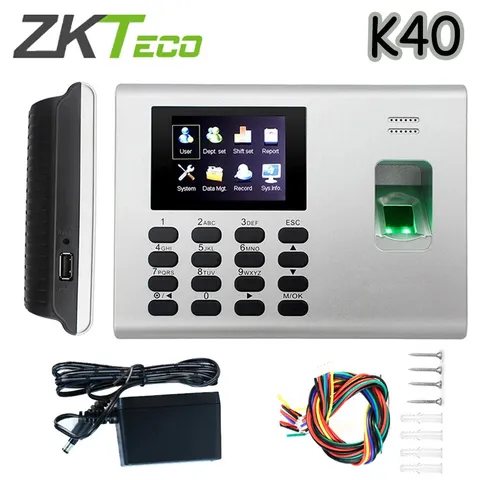 ZKteco K40 DC12V 1.5A W/Battery Fingerprint Time Attendance System  Biometric