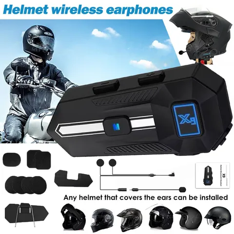 US Motorcycle Helmet Headset Bluetooth 5.3 Wireless Headphone Speaker Hands-Free