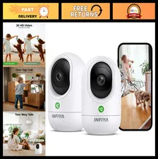 2K Indoor Security Camera - 360° PTZ Baby/Elderly Monitor, Pet Cam, Alexa/Google