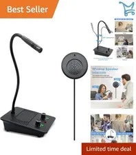 Dual-Way Window Intercom System Microphone Speaker Business Office Hospital