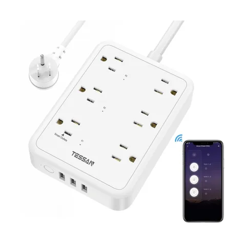 Smart Power Strip, TESSAN WiFi Flat Plug Strip with 3 Smart Outlets... Fast Ship