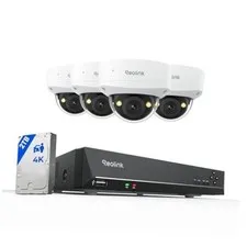 4K Security Camera System, 4pcs 4K UHD IK10 Vandalproof PoE Surveillance Cams