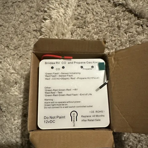 RV Carbon Monoxide Propane Gas Alarm, Briidea Dual LP/CO, Separate LED Indicator