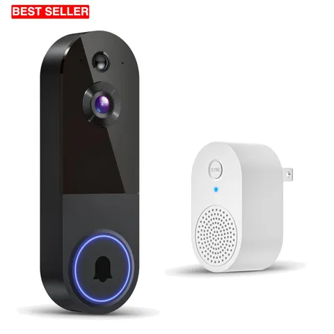ClipBlur 1080p Wireless Video Doorbell Camera, Night Vision, Battery, AI Motion