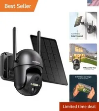Solar-Powered 2K HD Wireless Security Camera with 360° View & Night Vision