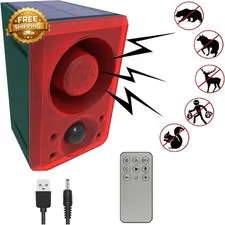 Solar Outdoor Motion Sensor Alarm-Dog Barking and Gunshot Sound Support