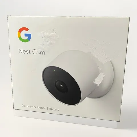 Google Nest Cam Indoor Outdoor Battery Security Camera Snow 1-Pack New Open Box