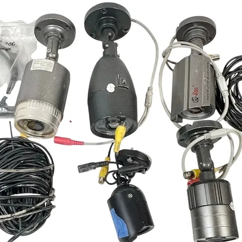 Lot of 5 Q-See Wired Bullet Security Cameras Night Vision QSDS14273W QMS7010D