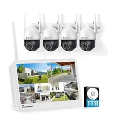 Wireless Security Camera System WiFi 5MP Indoor/outdoor Night Vision Wired Cam