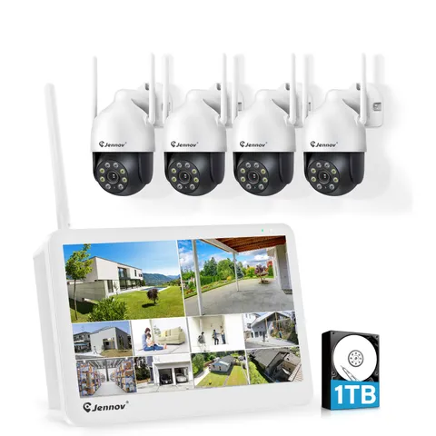 Wireless Security Camera System WiFi 5MP Indoor/outdoor Night Vision Wired Cam