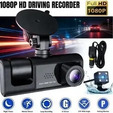 HD 1080P Car Dash Cam 3 Lens Front/Rear/Inside Video Recorder Camera G-sensor