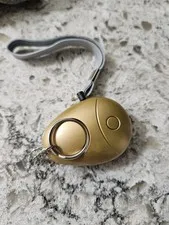 Gold Personal Attack Alarm Keychain with Flash Light, Keyring, Lanyard