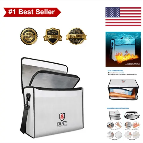 Fireproof Document Bag Waterproof Lockable Zipper Large Thermal Insulated Safe